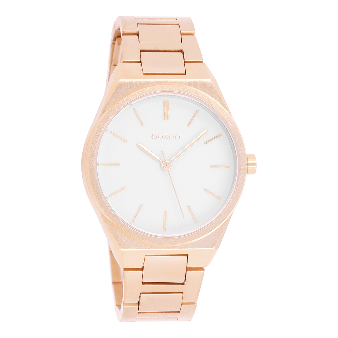 Rose gold coloured OOZOO watch with stainless steel bracelet - C10343