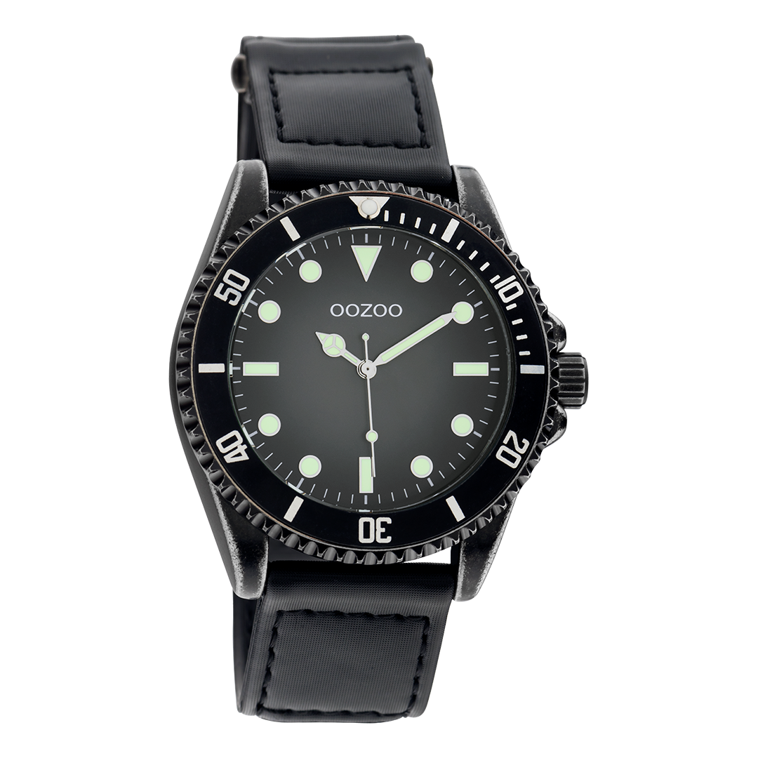 Black OOZOO watch with velcro strap - C11012