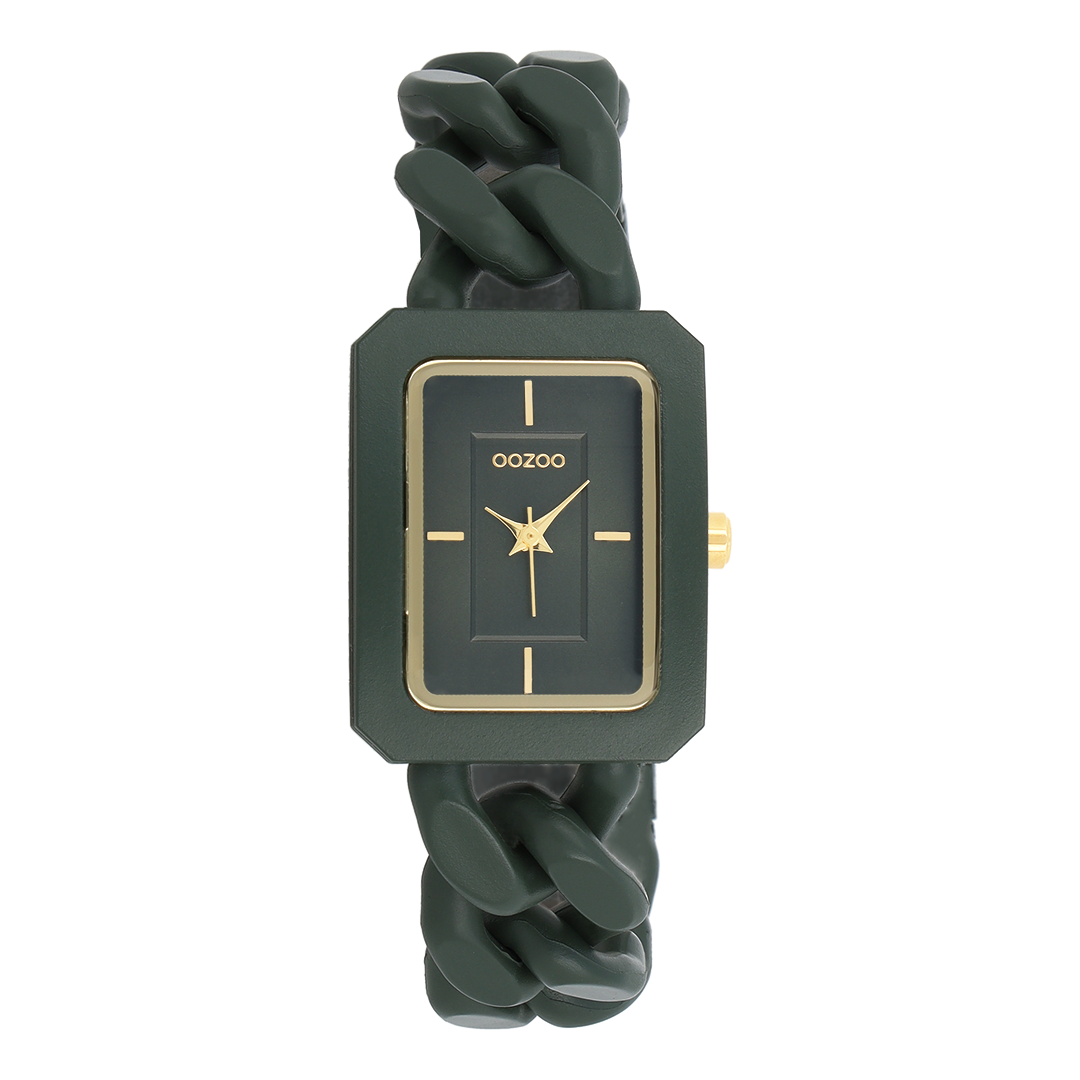 Green OOZOO watch with chain bracelet - C11279
