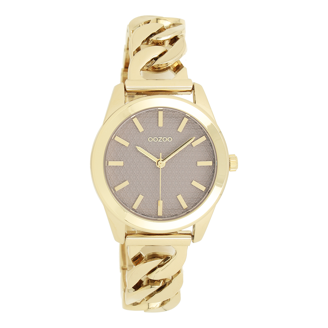 Goudkleurige OOZOO horloge met petit schakelarmband - C11420