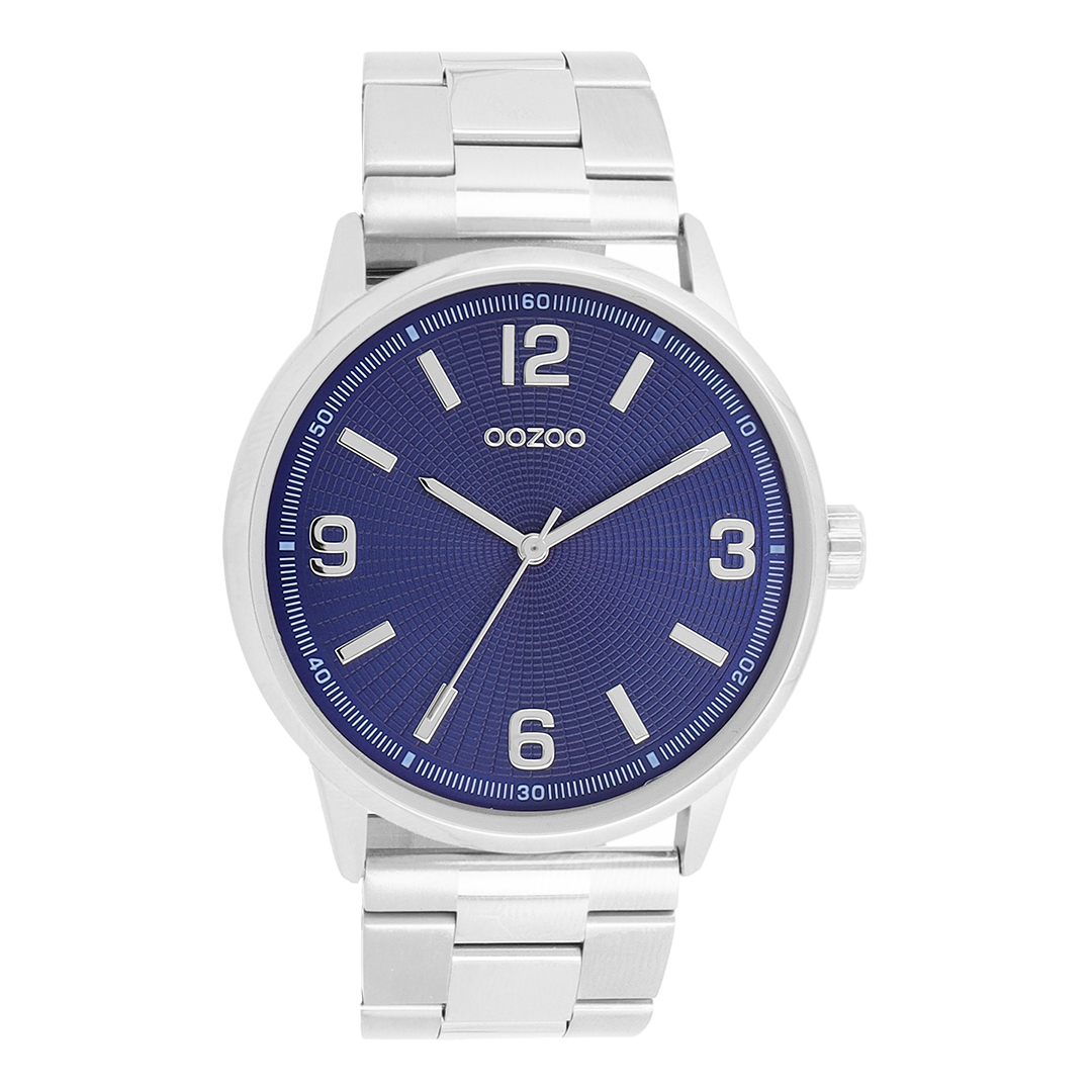 Zilverkleurige OOZOO horloge met roestvrijstalen armband - C11503
