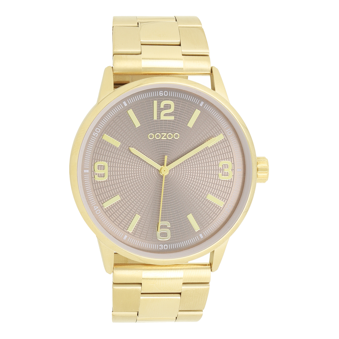 Goudkleurige OOZOO horloge met roestvrijstalen armband - C11504