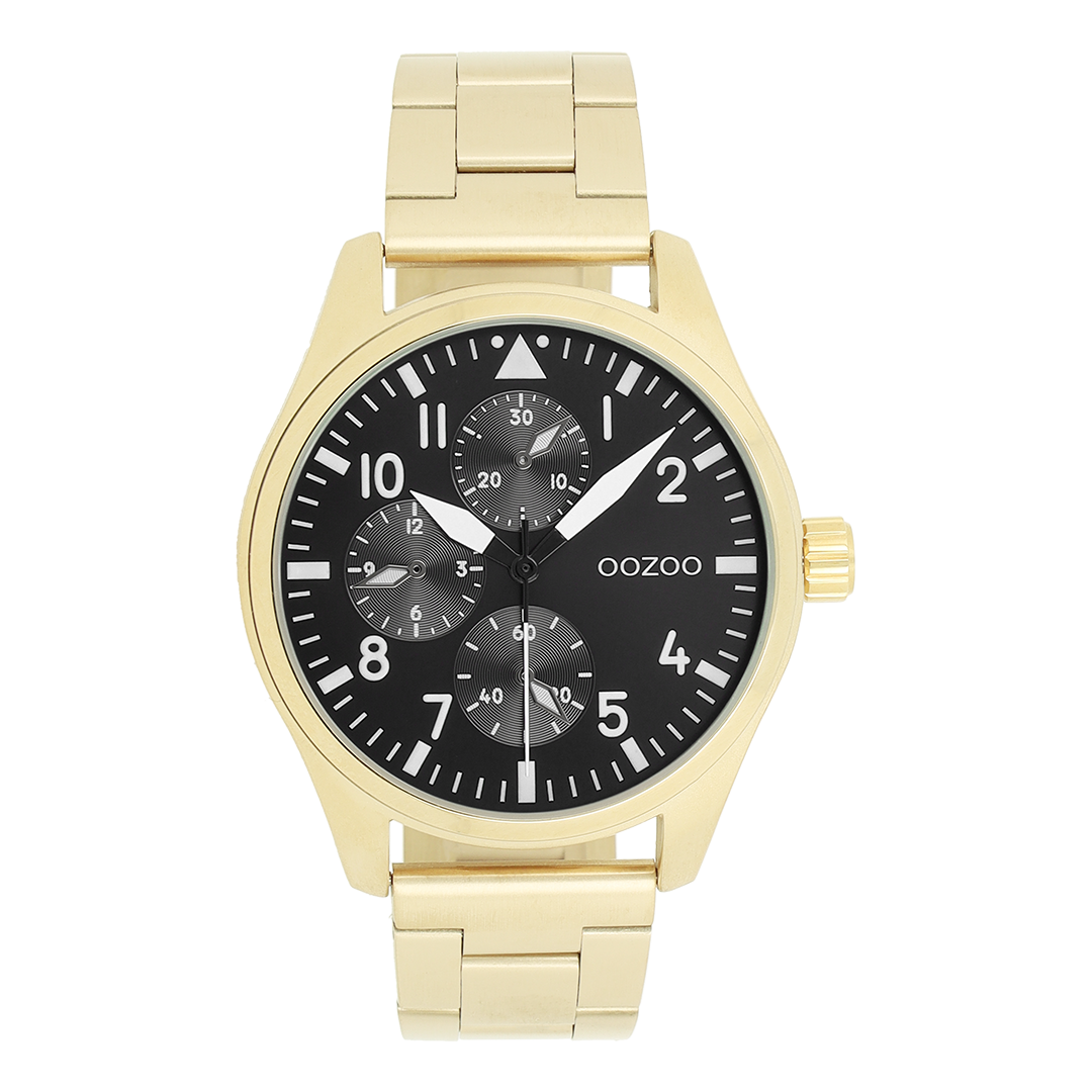 Goudkleurige OOZOO horloge met roestvrijstalen armband - C11507