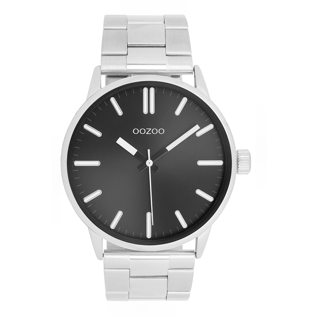 Zilverkleurige OOZOO horloge met roestvrijstalen armband - C11514
