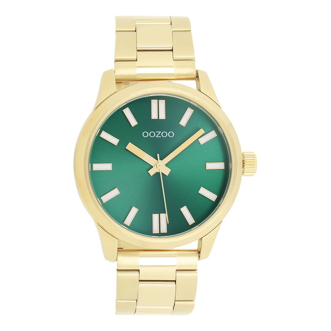 Goudkleurige OOZOO horloge met roestvrijstalen armband - C11616