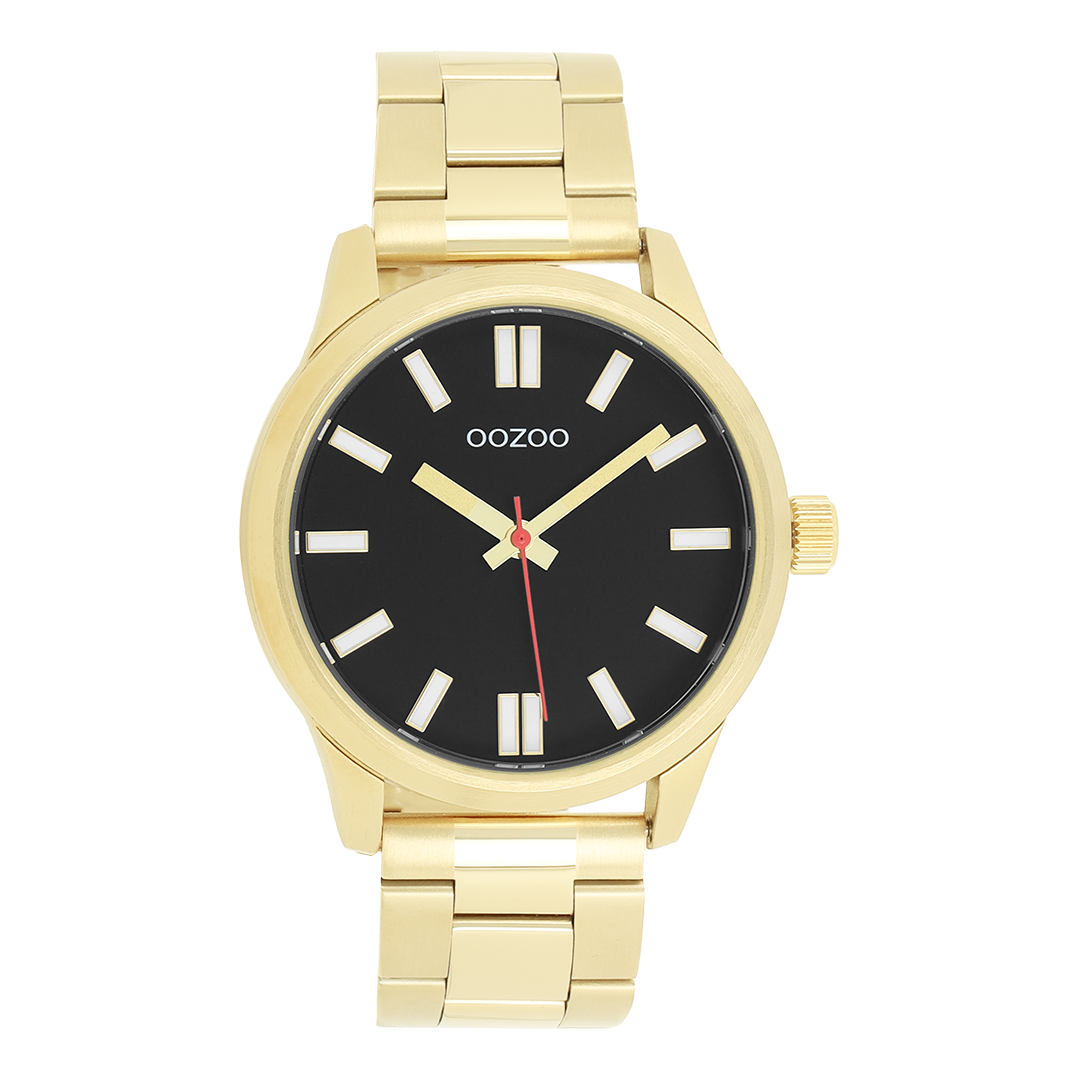 Goudkleurige OOZOO horloge met roestvrijstalen armband - C11617