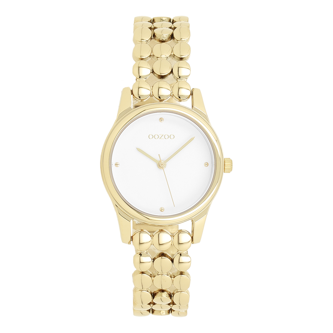 Goudkleurige OOZOO horloge met bolletjes schakelarmband - C11631