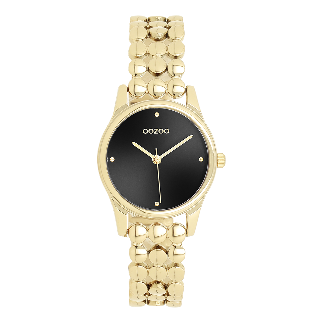 Goudkleurige OOZOO horloge met bolletjes schakelarmband - C11634