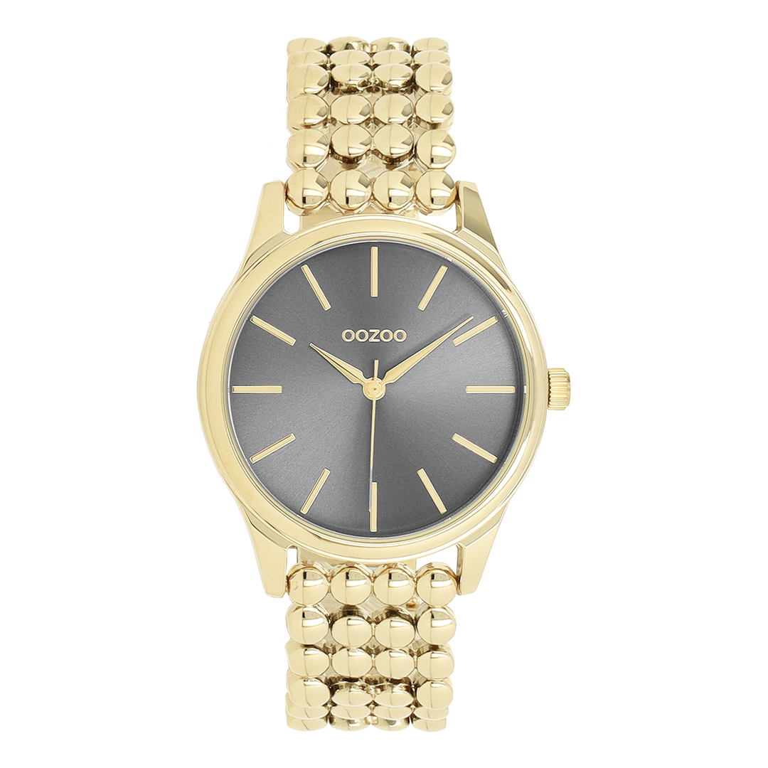 Goudkleurige OOZOO horloge met bolletjes schakelarmband - C11674