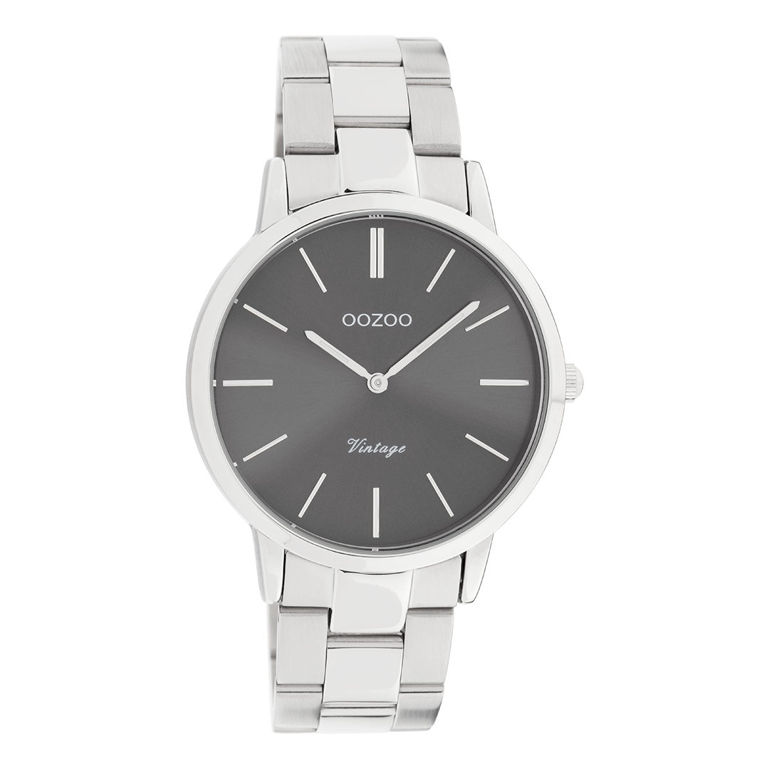 Silver coloured OOZOO watch with stainless steel bracelet - C20030