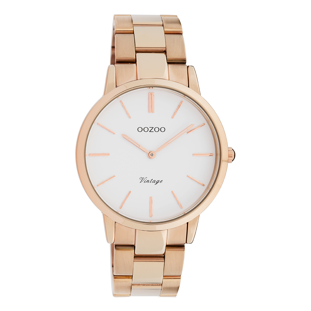 Rosé goudkleurige OOZOO horloge met roestvrijstalen armband - C20036
