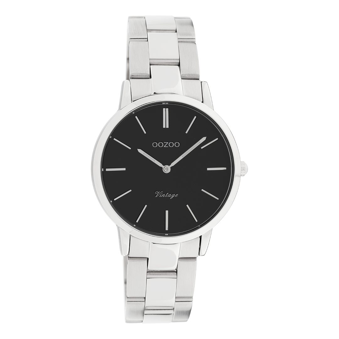 Zilverkleurige OOZOO horloge met roestvrijstalen armband - C20043