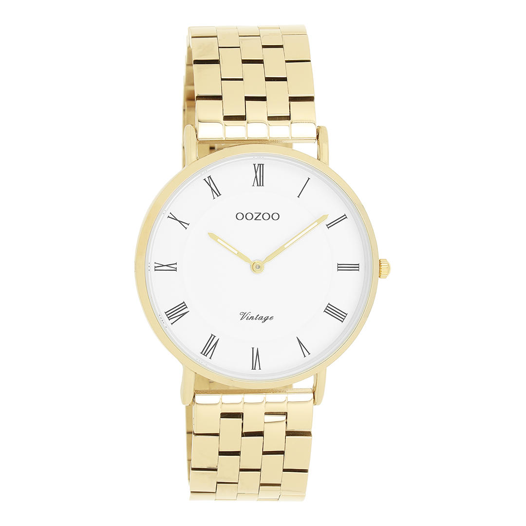 Goudkleurige OOZOO horloge met roestvrijstalen armband - C20369