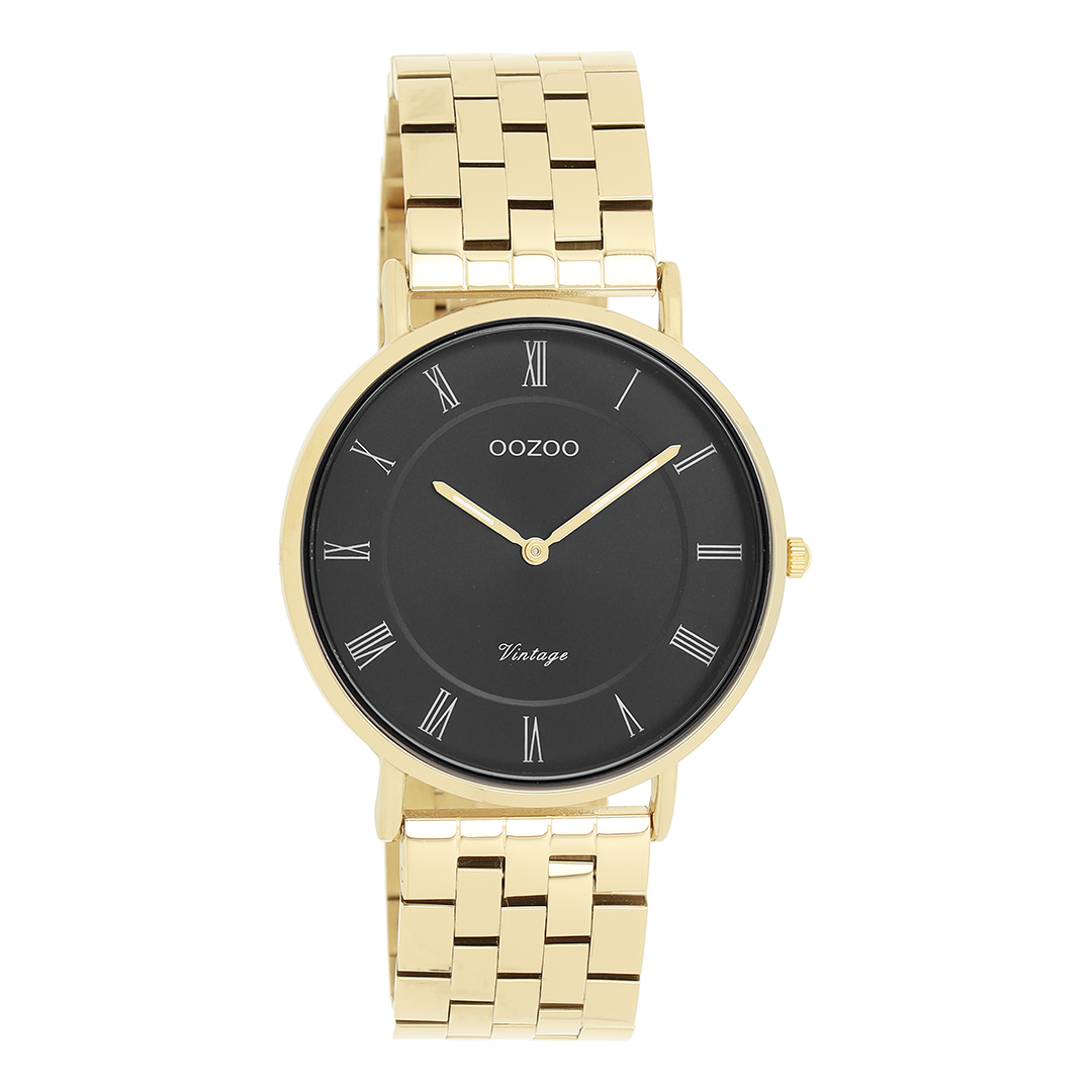 Goudkleurige OOZOO horloge met roestvrijstalen armband - C20371