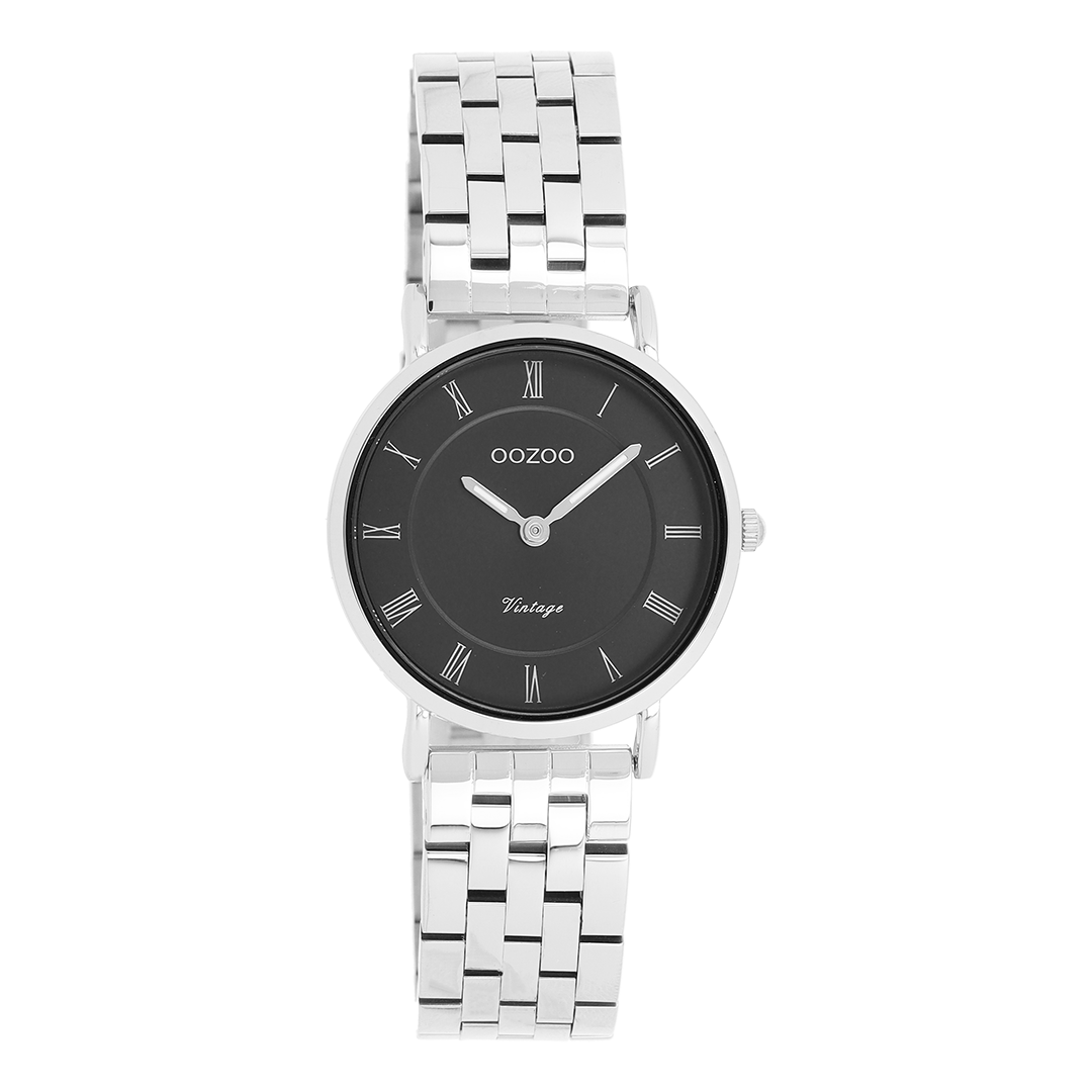 Zilverkleurige OOZOO horloge met roestvrijstalen armband - C20373