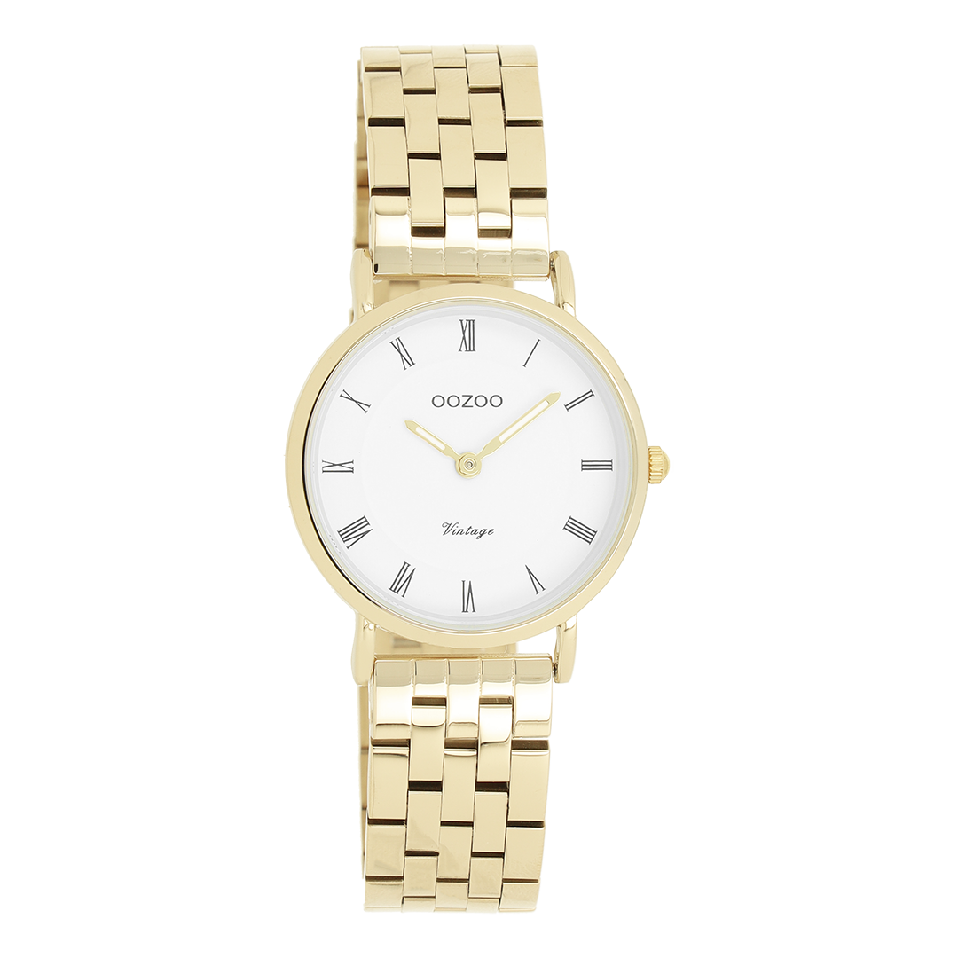 Goudkleurige OOZOO horloge met roestvrijstalen armband - C20376