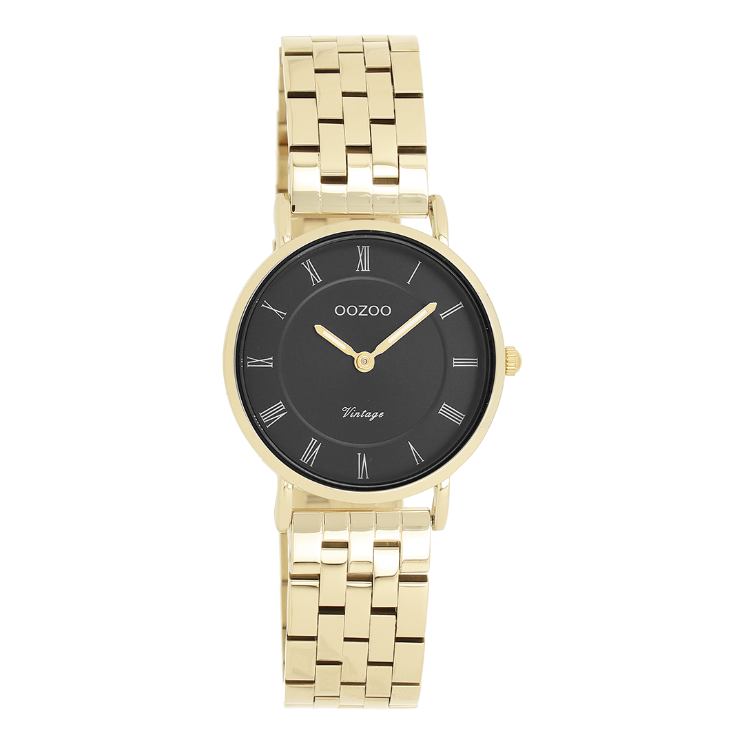 Goudkleurige OOZOO horloge met roestvrijstalen armband - C20378