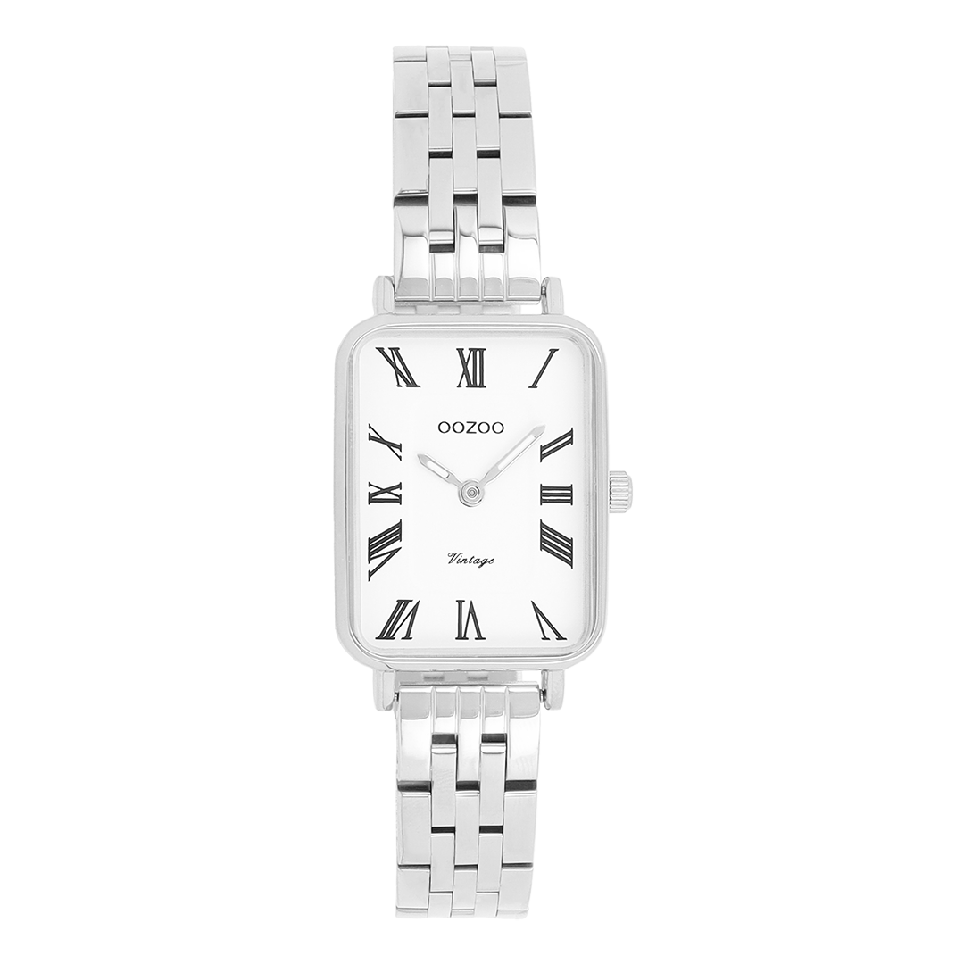 Zilverkleurige OOZOO horloge met roestvrijstalen armband - C20410