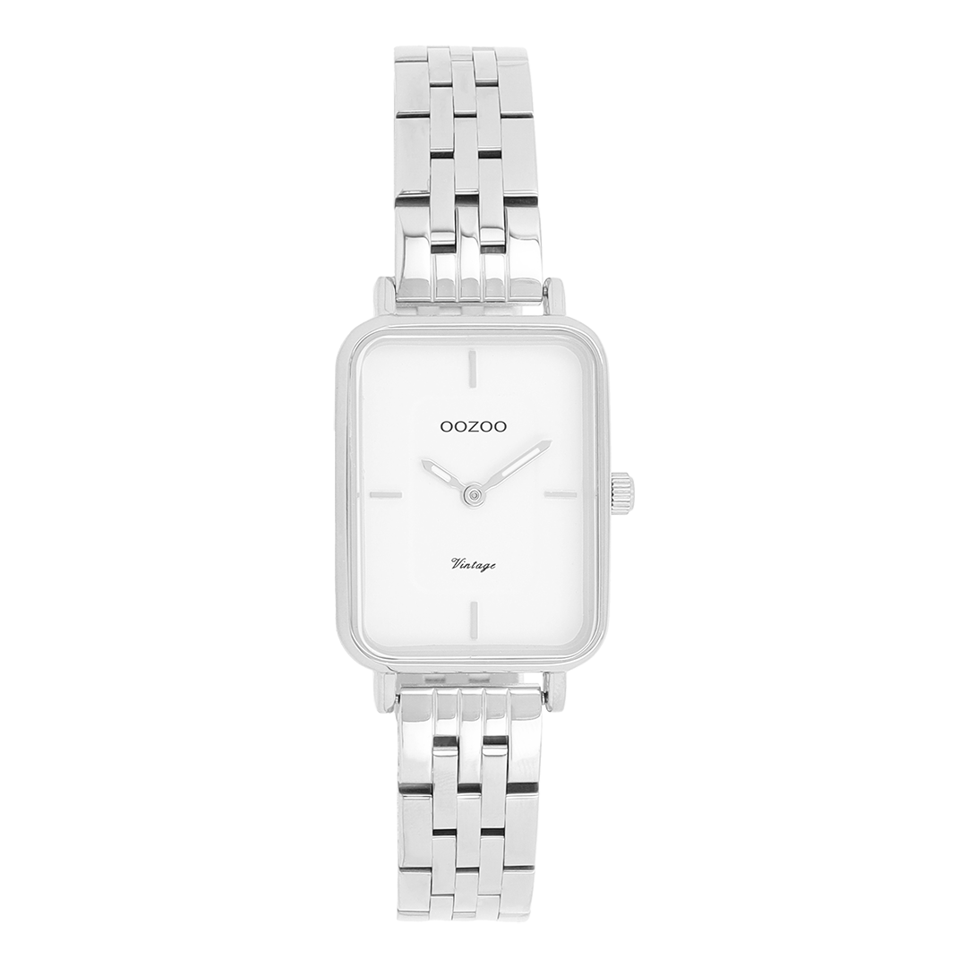 Zilverkleurige OOZOO horloge met roestvrijstalen armband - C20416