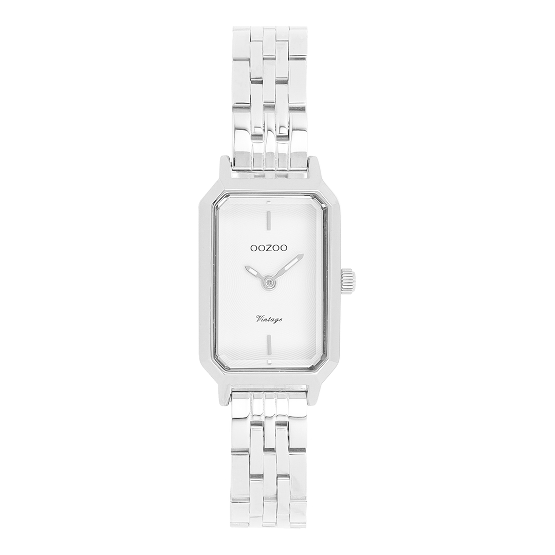 Zilverkleurige OOZOO horloge met roestvrijstalen armband - C20423