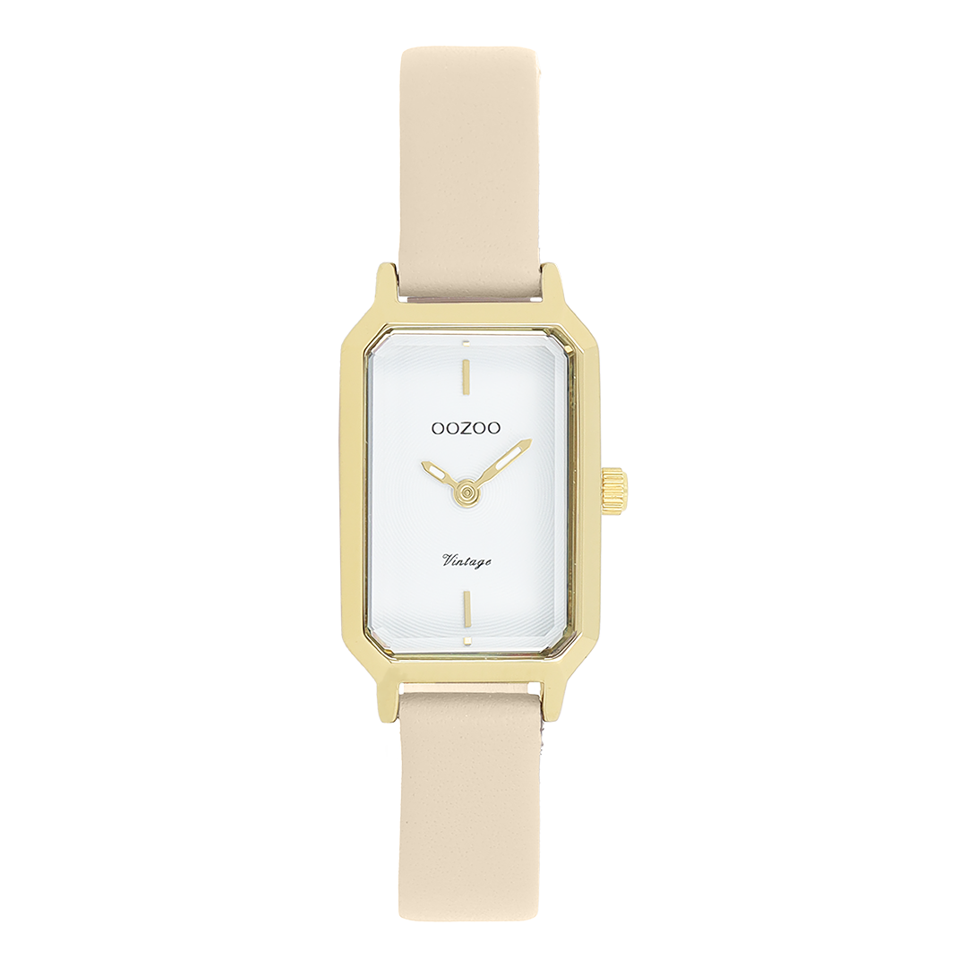 Goudkleurige OOZOO horloge met zand leren band - C20450