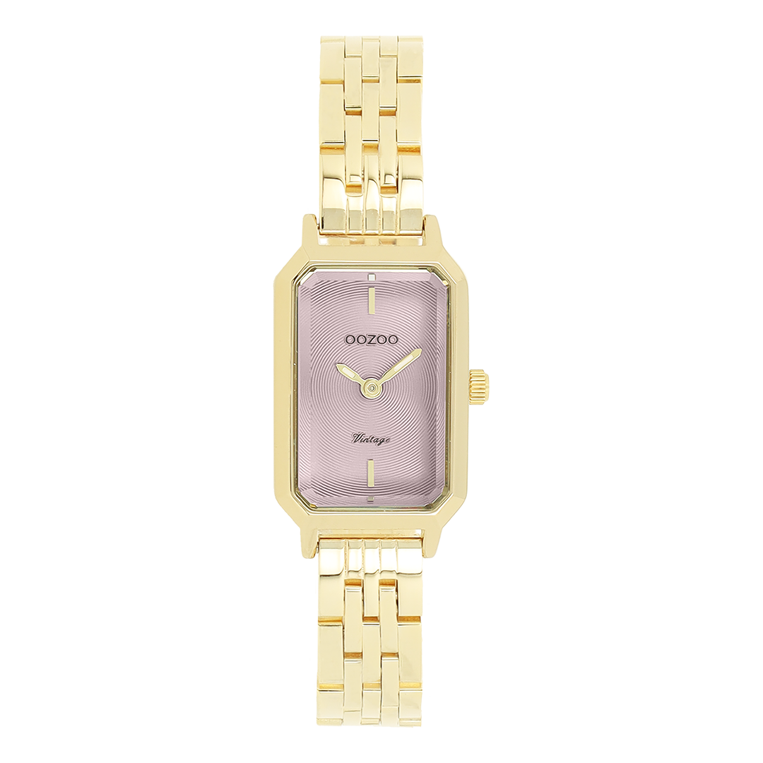 Goudkleurige OOZOO horloge met roestvrijstalen armband - C20458