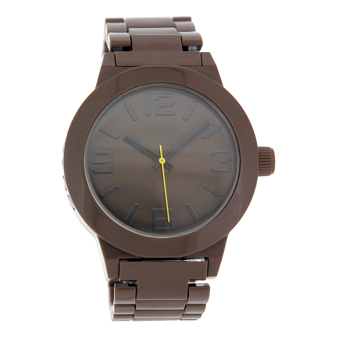Dark brown OOZOO watch with plastic watch strap - C3682