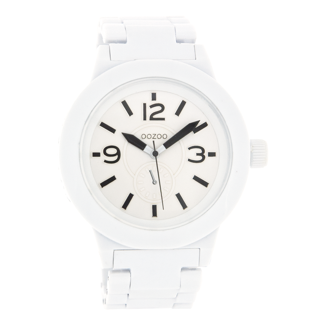 White OOZOO watch with plastic watch strap - C4116