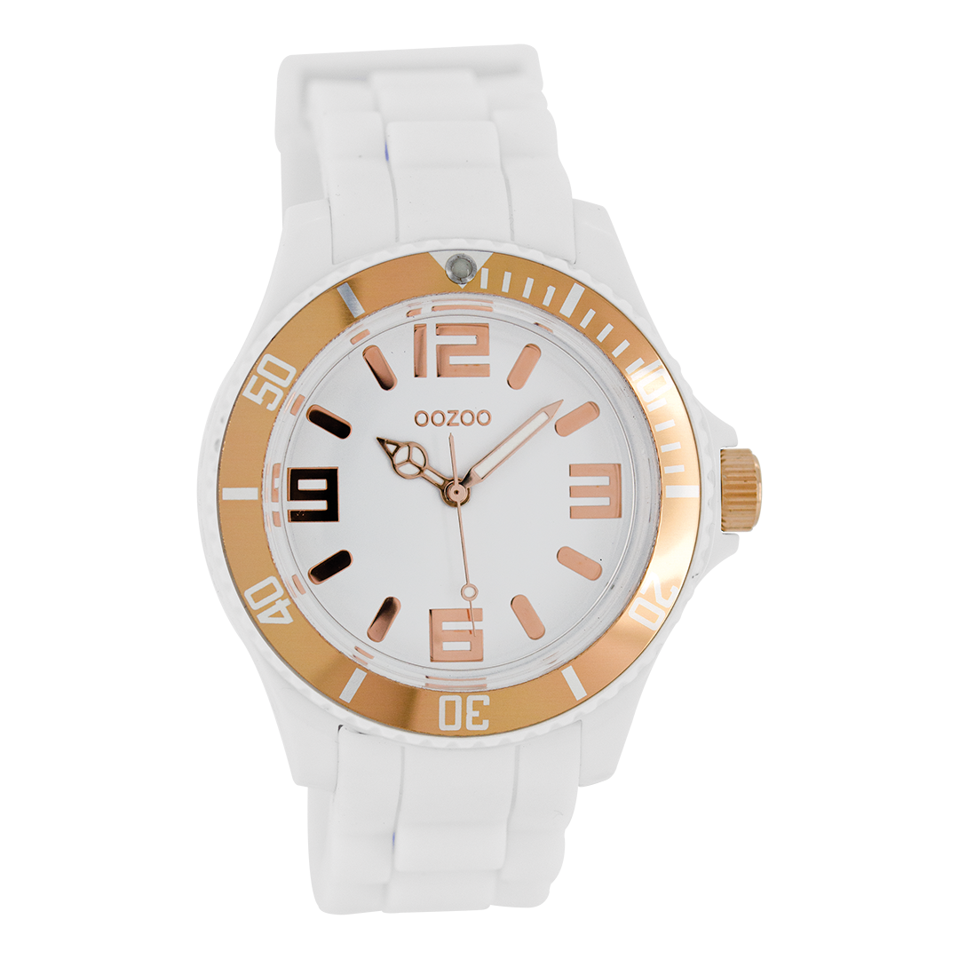 Witte OOZOO horloge met rubber band - C4171