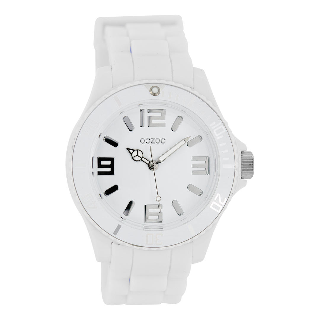Witte OOZOO horloge met rubber band - C4172