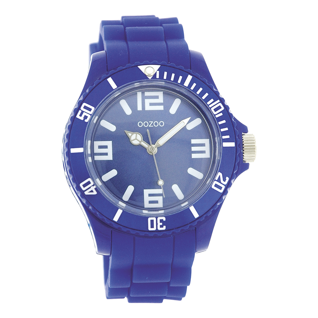 Blauwe OOZOO horloge met rubber band - C4281