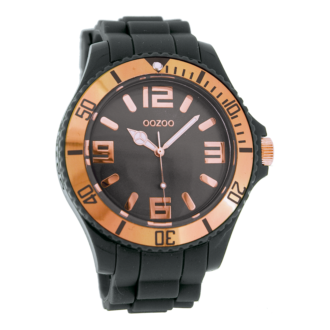 Donker grijze OOZOO horloge met rubber band - C4284