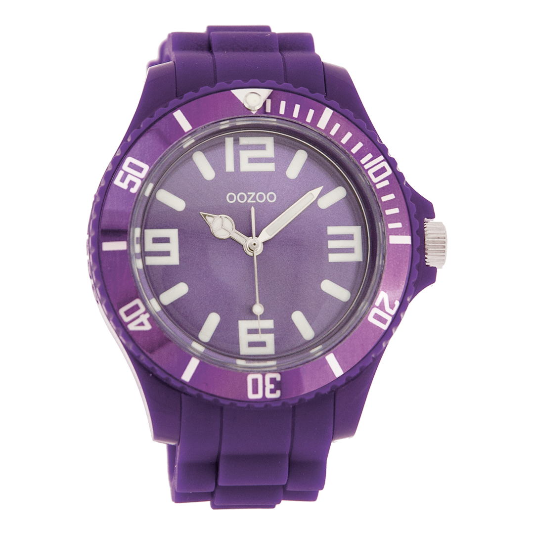 Paarse OOZOO horloge met rubber band - C4286