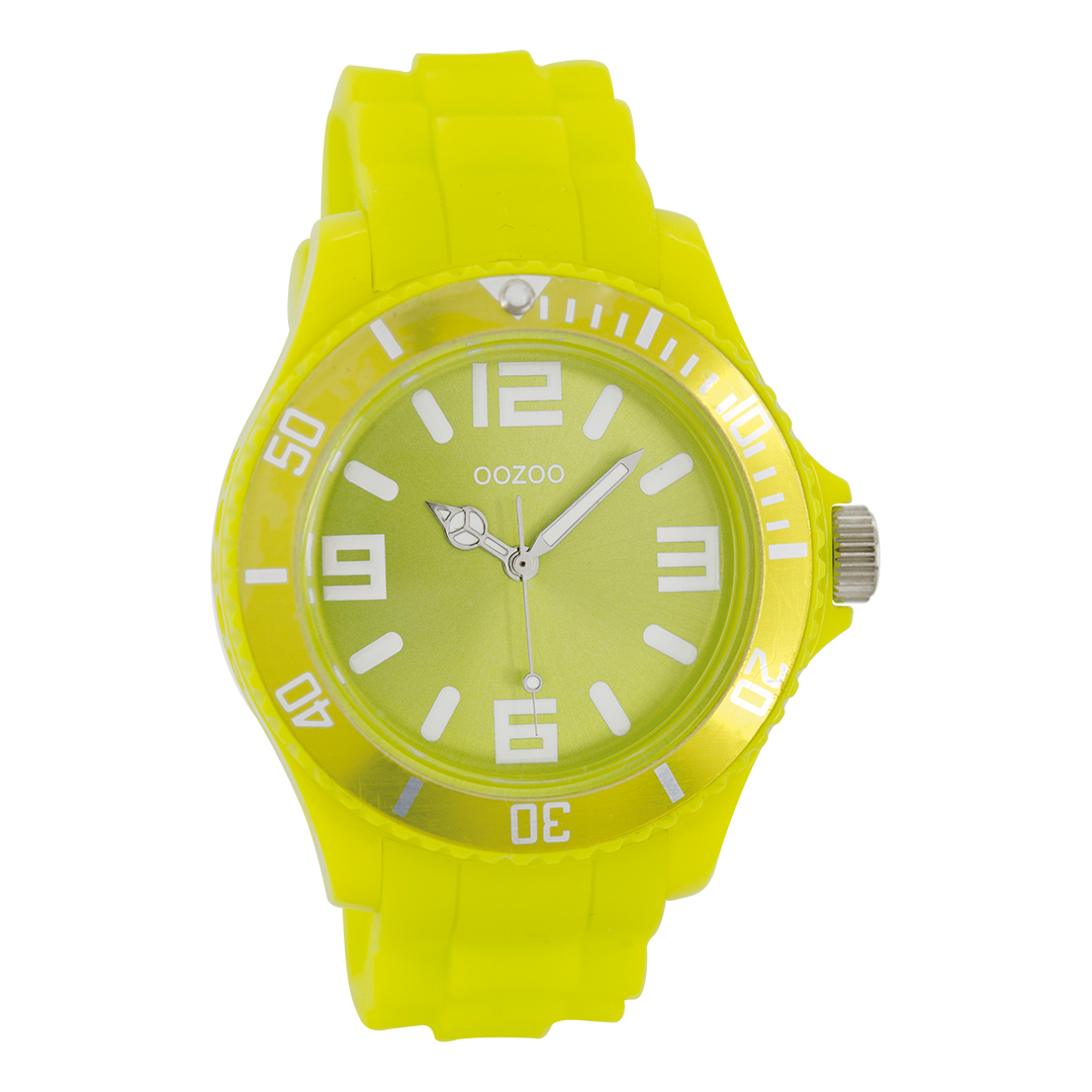 Gele OOZOO horloge met rubber band - C4288