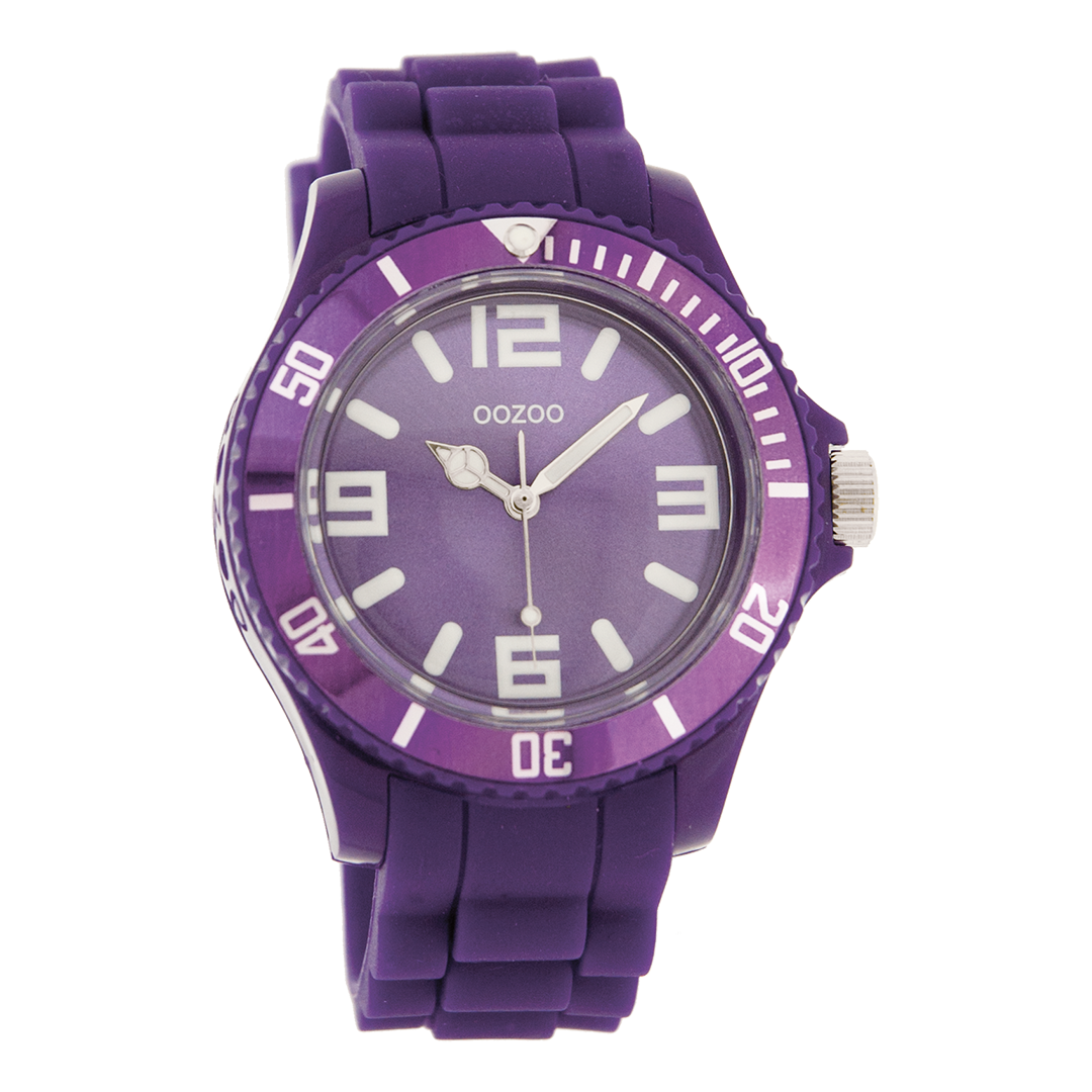 Paarse OOZOO horloge met rubber band - C4290