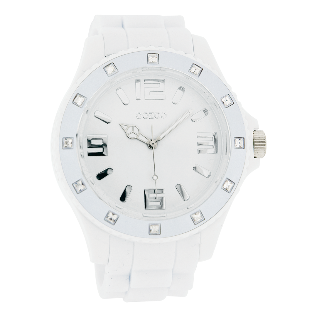 Witte OOZOO horloge met rubber band - C4336