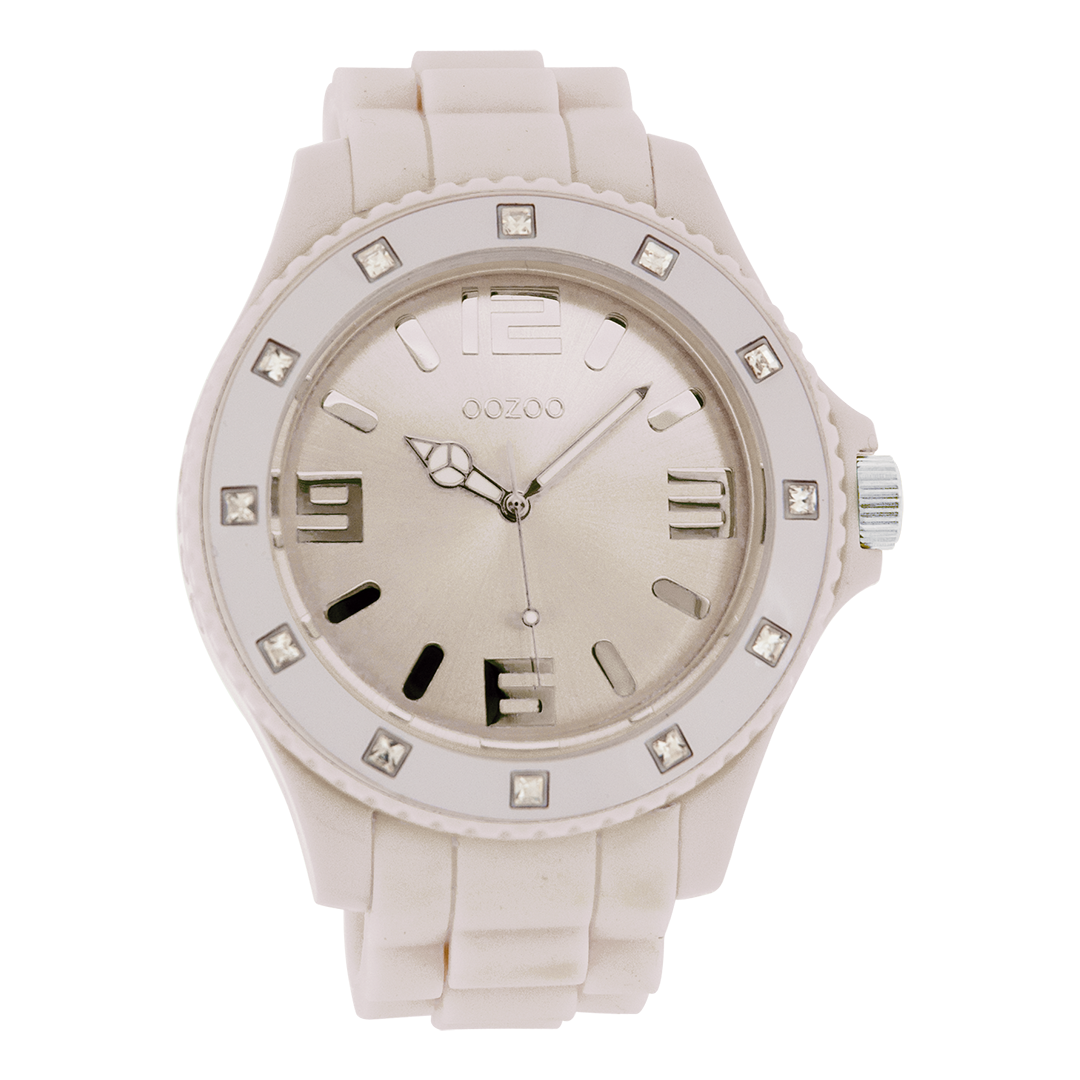Oud roze OOZOO horloge met rubber band - C4338