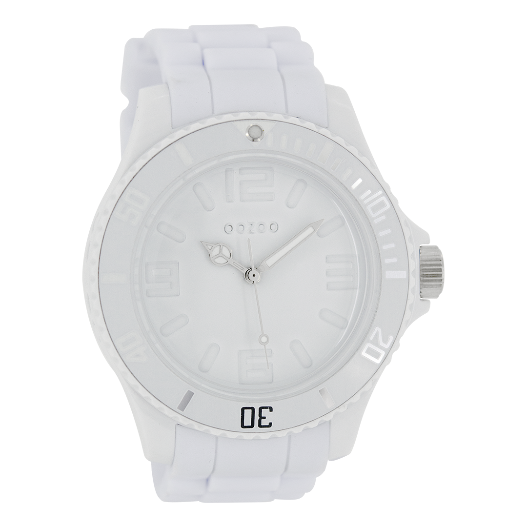Witte OOZOO horloge met rubber band - C4341