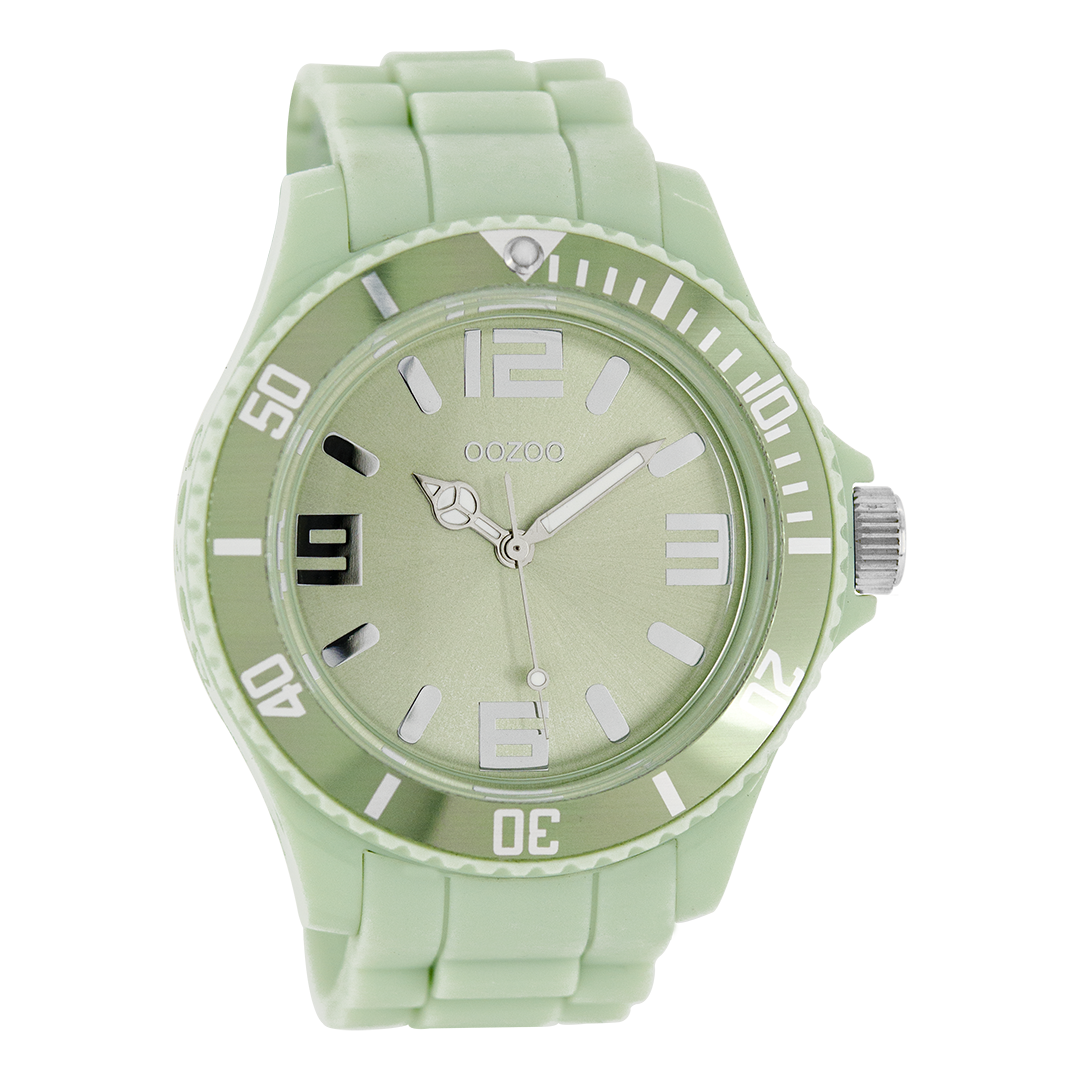 Jade groene OOZOO horloge met rubber band - C4343