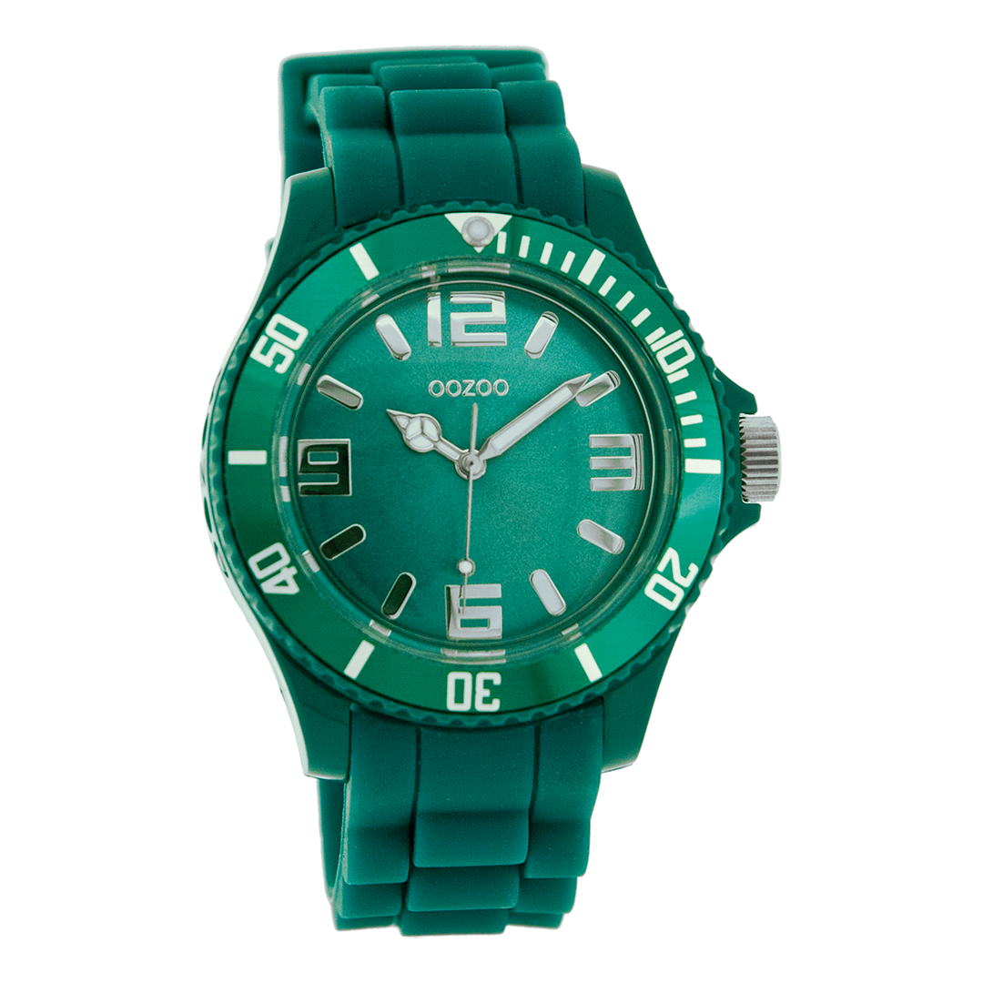 Aqua groene OOZOO horloge met rubber band - C4351