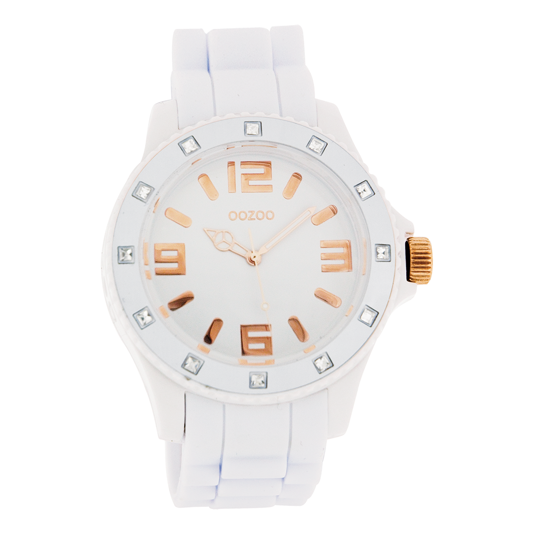Witte OOZOO horloge met rubber band - C4357