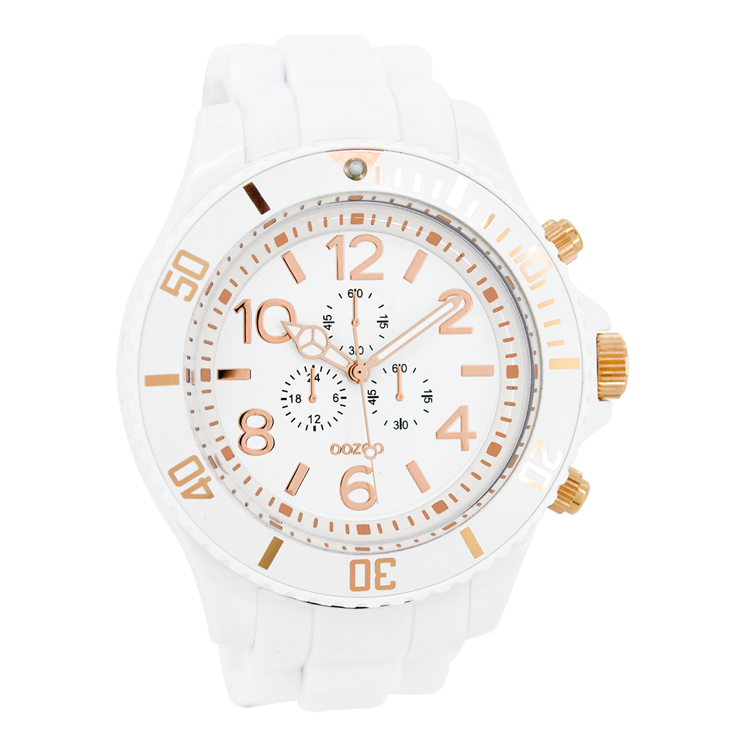Witte OOZOO horloge met rubber band - C4821