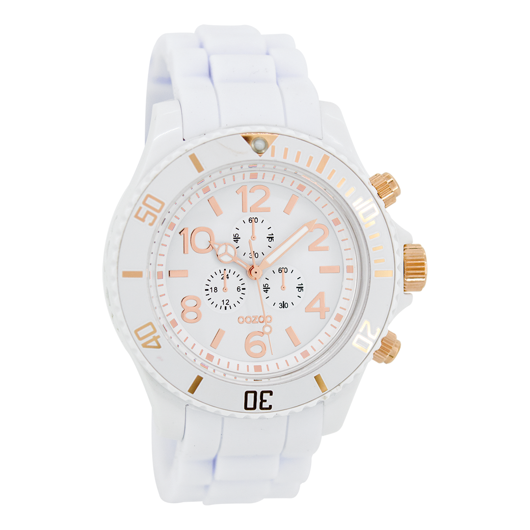 Witte OOZOO horloge met rubber band - C4831
