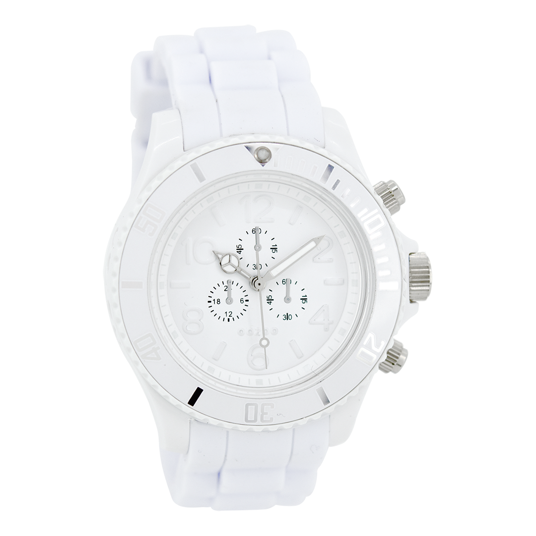 Witte OOZOO horloge met rubber band - C4832
