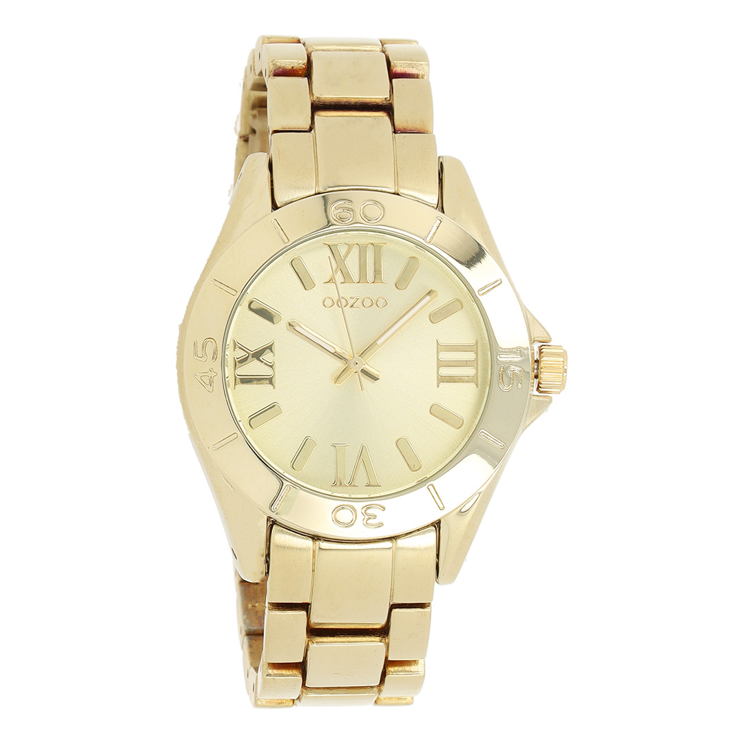 Gold coloured OOZOO watch with champaign stainless steel bracelet - C5707