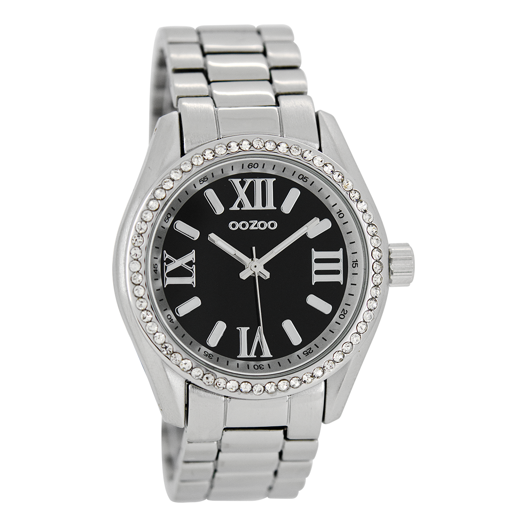 Zilverkleurige OOZOO horloge met roestvrijstalen armband - C5726
