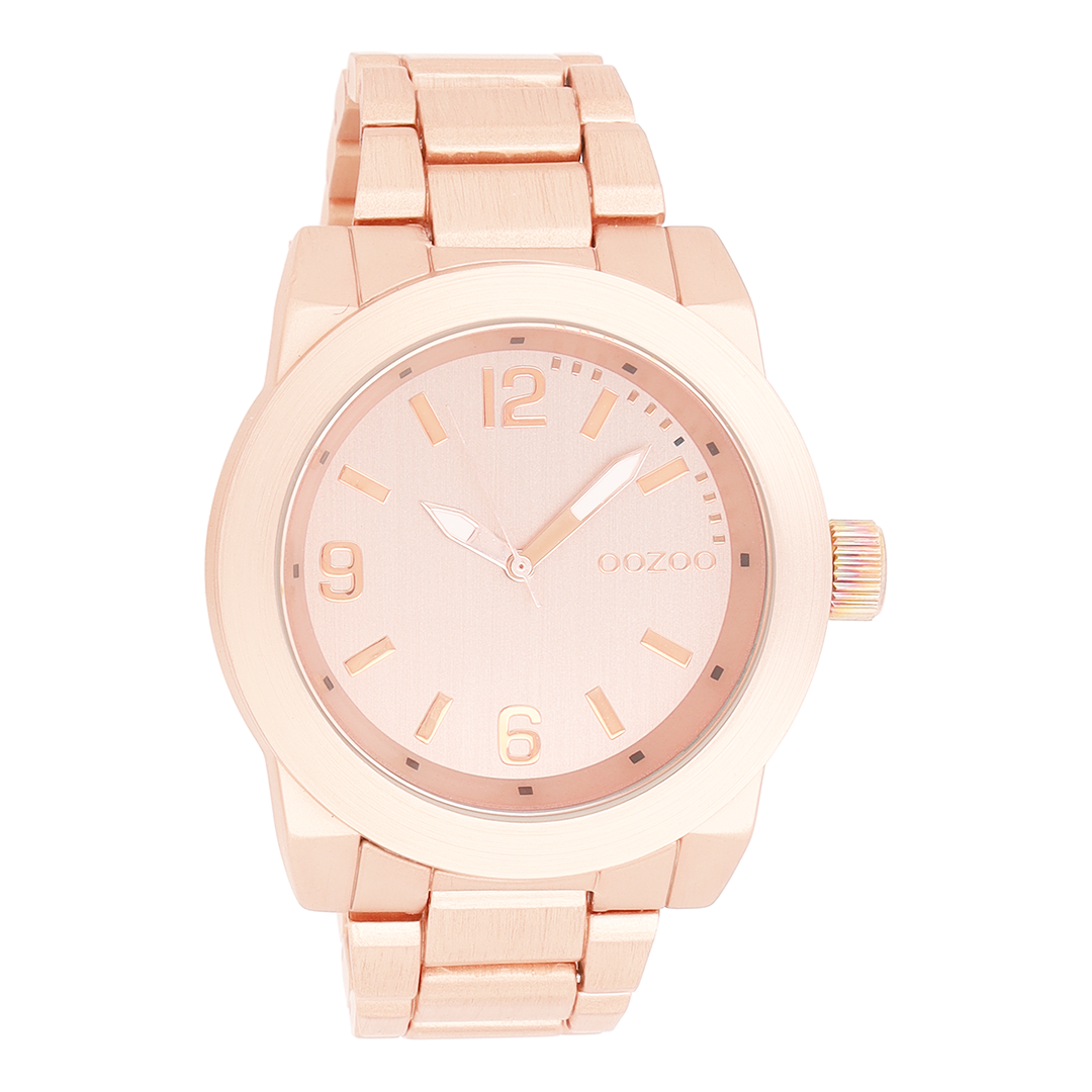 Rose gold coloured OOZOO watch with stainless steel bracelet - C7523