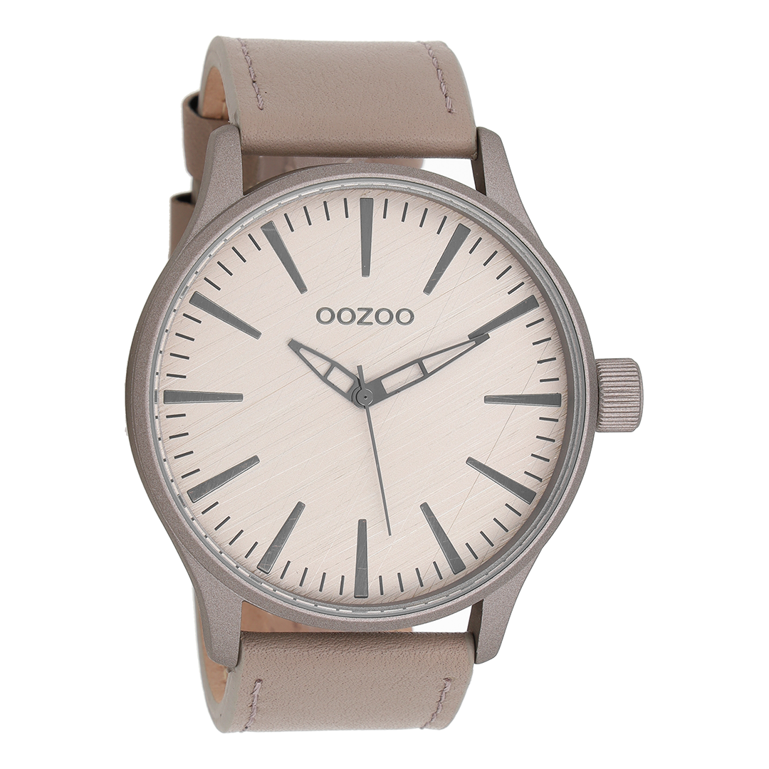 Taupe OOZOO horloge met leren band - C8277