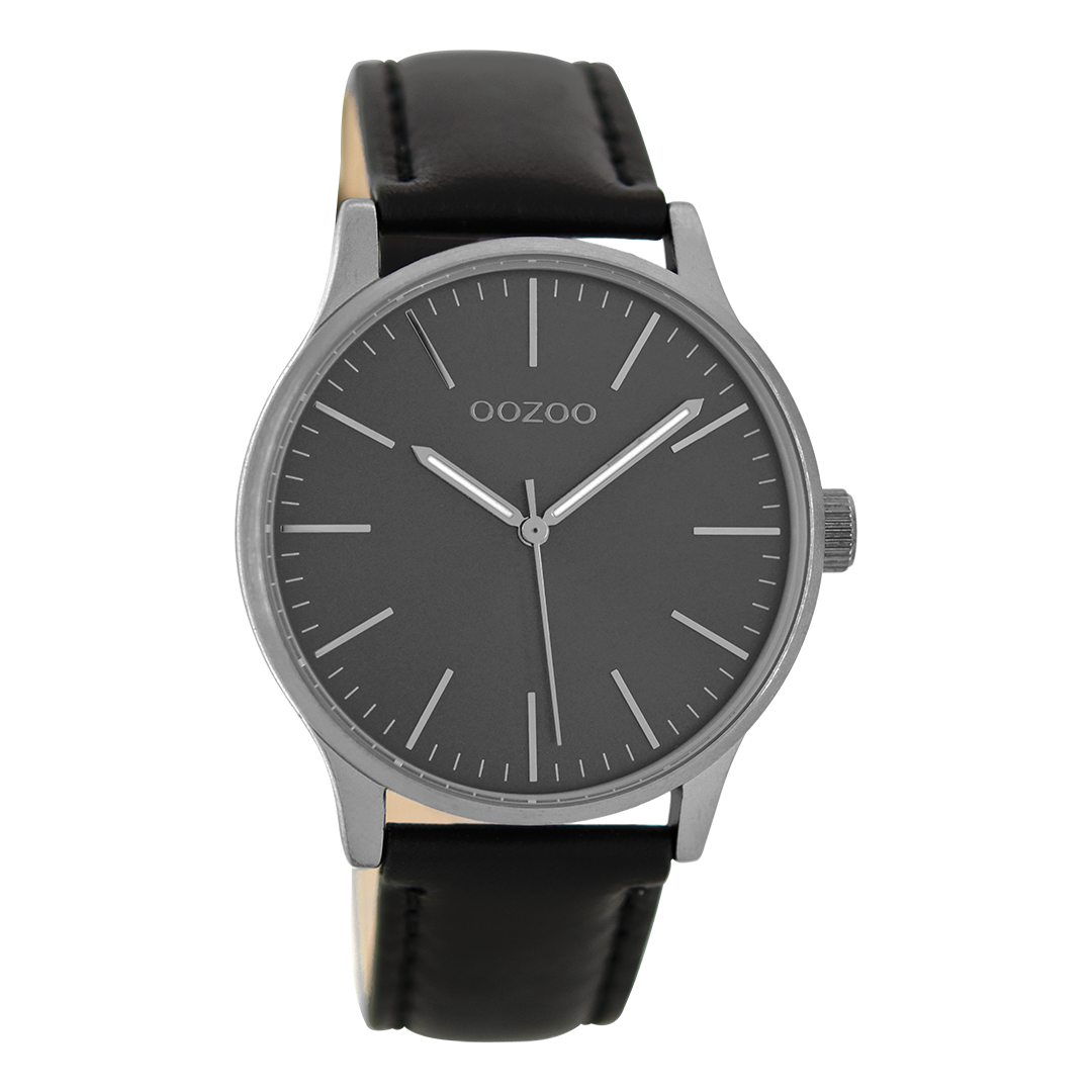 Titanium OOZOO horloge met zwarte leren band - C8544