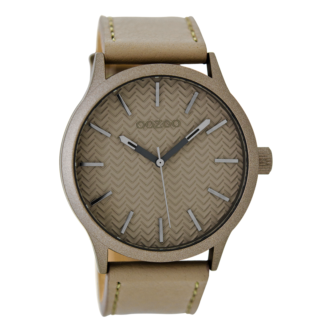 Taupe OOZOO horloge met leren band - C9018